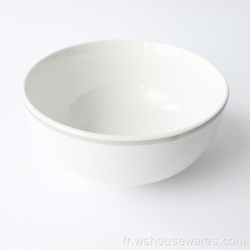 Bol de nouilles en porcelaine Plats blancs Plaque de restaurant en céramique